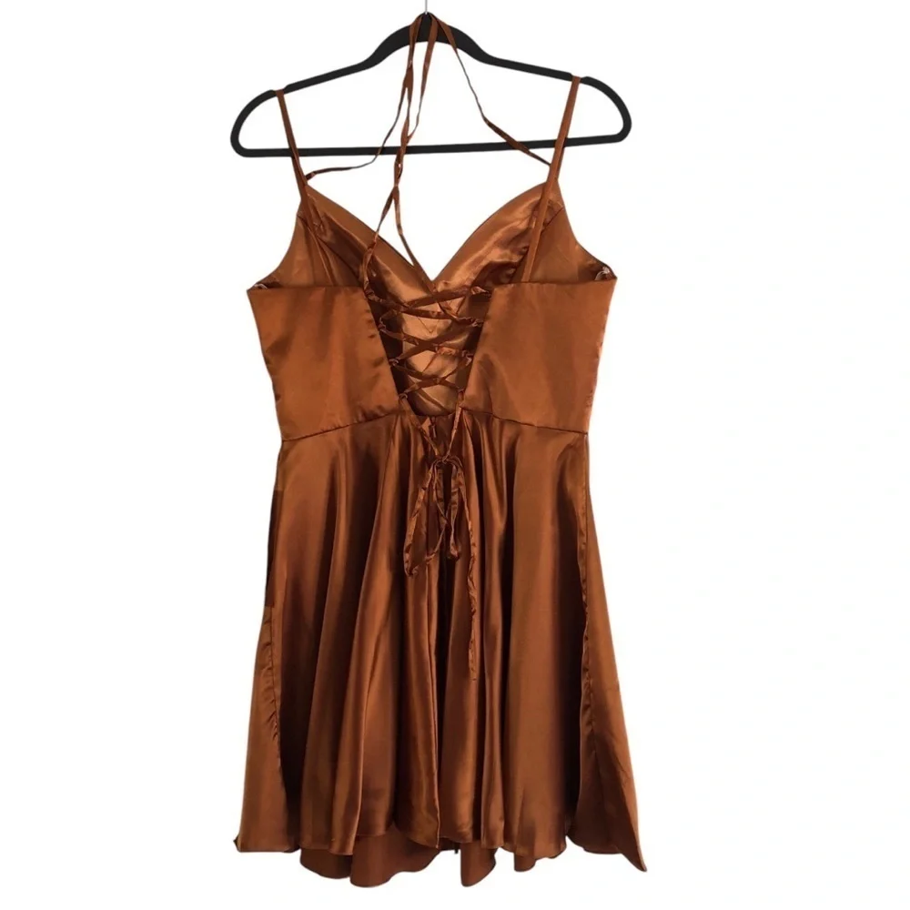 Dancing Queen USA Copper Homecoming Mini Dress Large